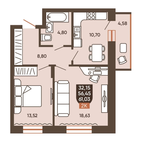 Купить двухкомнатную квартиру в новостройках в Новосибирске. Вариант № 8881497, 0, площадь -  квм, цена 7100000 рублей
