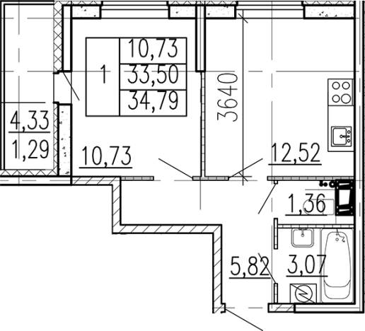 Купить однокомнатную квартиру в ЖК Высота в Ленинградской области. Вариант № 9095410, 0, площадь -  квм, цена 4950390 рублей