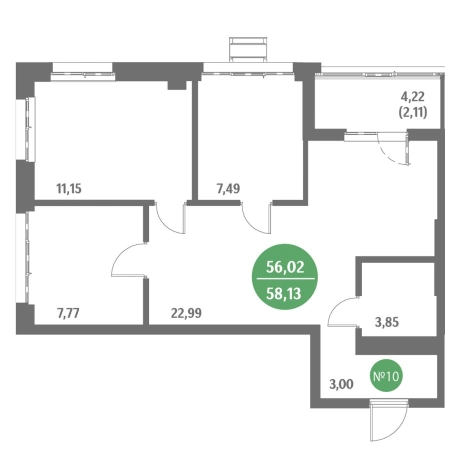Купить трехкомнатную квартиру в ЖК Стрижи в Приморском крае. Вариант № 10291247, 0, площадь -  квм, цена 9848000 рублей