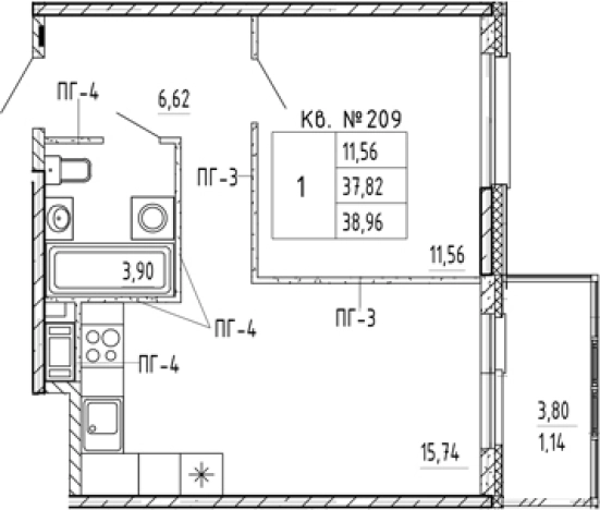 Купить однокомнатную квартиру в новостройках в ЖК PlUS Пулковский в Санкт-Петербурге. Вариант № 5586999, 0, площадь -  квм, цена 8458216 рублей