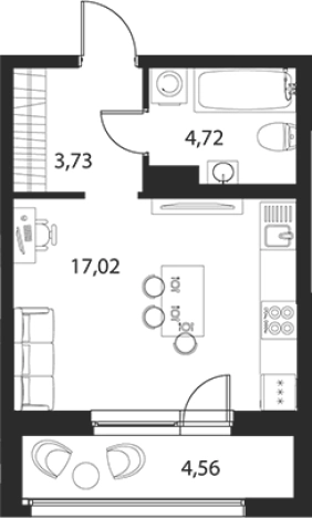 Купить Студию в ЖК Аквилон Leaves в Санкт-Петербурге. Вариант № 6216889, 0, площадь -  квм, цена 9561791 рублей