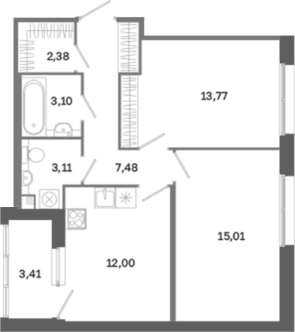 Купить квартиру в новостройках у метро Обводный Канал в Санкт-Петербурге. Вариант № 6260377, 0, площадь -  квм, цена 24616050 рублей