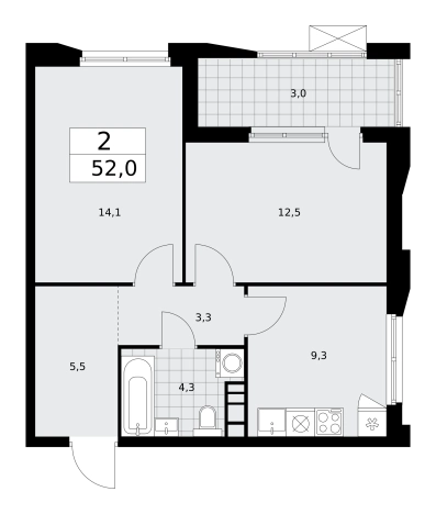 Купить двухкомнатную квартиру в ЖК Бунинские кварталы в Москве. Вариант № 834213, 0, площадь -  квм, цена 19604000 рублей