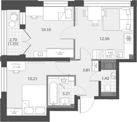 Купить трехкомнатную квартиру в новостройках у метро Елизаровская в Санкт-Петербурге. Вариант № 7851427, 0, площадь -  квм, цена 15655750 рублей