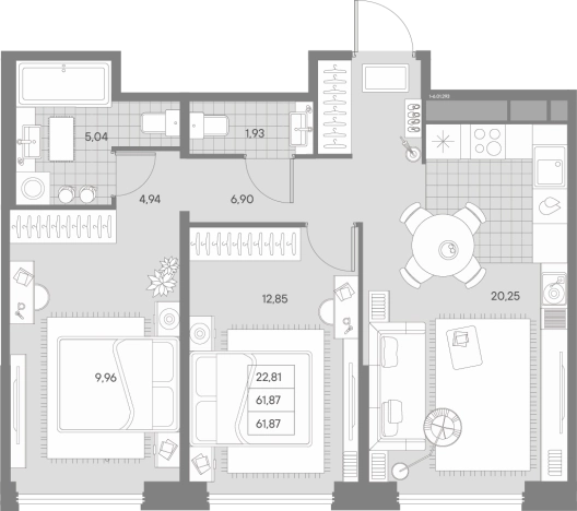 Купить трехкомнатную квартиру в новостройках у метро Чкаловская в Санкт-Петербурге. Вариант № 4160713, 0, площадь -  квм, цена 36305510 рублей