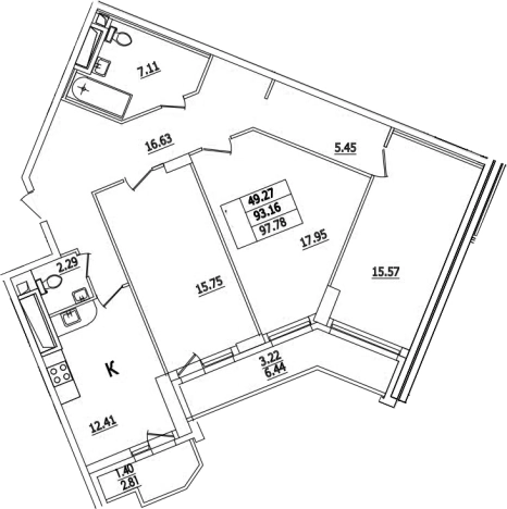 Купить трехкомнатную квартиру в районе Выборгский в Санкт-Петербурге. Вариант № 66965, 0, площадь -  квм, цена 21050215 рублей