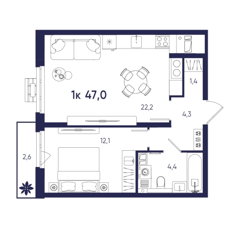 Купить однокомнатную квартиру на вторичке на улице Ленинградская в Пензе. Вариант № 10320389, 0, площадь -  квм, цена 4418000 рублей