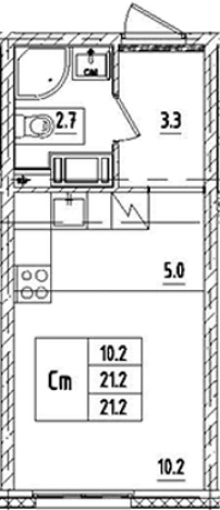 Купить Студию в ЖК Октябрьская набережная в Санкт-Петербурге. Вариант № 9206142, 0, площадь -  квм, цена 5725674 рублей