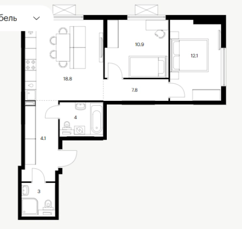 Купить двухкомнатную квартиру в ЖК Савин Парк в Нижегородской области. Вариант № 7913065, 0, площадь -  квм, цена 8018470 рублей