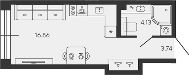 Купить Студию в ЖК BASHNI ELEMENT в Санкт-Петербурге. Вариант № 4161982, 0, площадь -  квм, цена 10867599 рублей