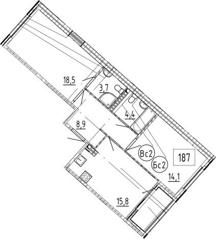 Купить двухкомнатную квартиру у метро Шушары в Санкт-Петербурге. Вариант № 9328739, 0, площадь -  квм, цена 18438672 рублей