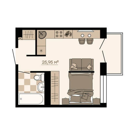 Купить однокомнатную квартиру в новостройках на улице Грязелечебница в Владивостоке. Вариант № 9918939, 0, площадь -  квм, цена 4307700 рублей