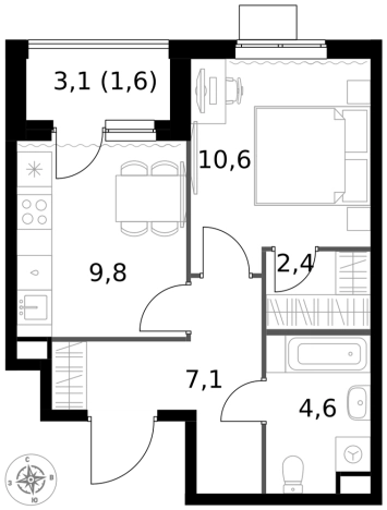 Купить однокомнатную квартиру у метро Щелковская в Москве. Вариант № 9714963, 0, площадь -  квм, цена 19392920 рублей