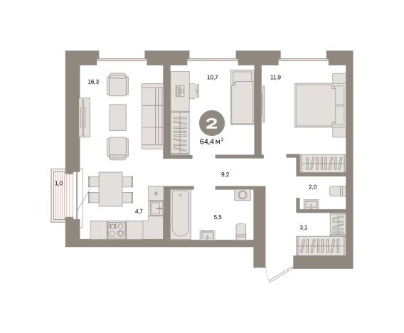 Купить двухкомнатную квартиру в новостройках в ЖК Метроном в Москве. Вариант № 123814, 0, площадь -  квм, цена 22050000 рублей