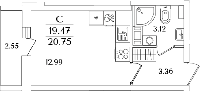 Купить Студию в новостройках в ЖК Кинопарк в Санкт-Петербурге. Вариант № 6713260, 0, площадь -  квм, цена 7015730 рублей