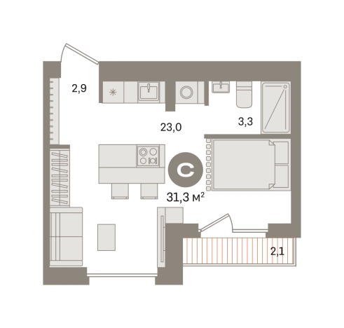 Купить Студию у метро Домодедовская в Московской области. Вариант № 8538491, 0, площадь -  квм, цена 8080000 рублей