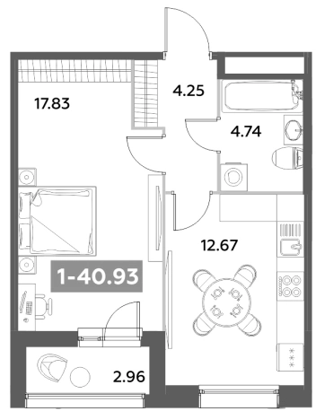 Купить однокомнатную квартиру в ЖК Аквилон Leaves в Санкт-Петербурге. Вариант № 6216969, 0, площадь -  квм, цена 15543002 рублей