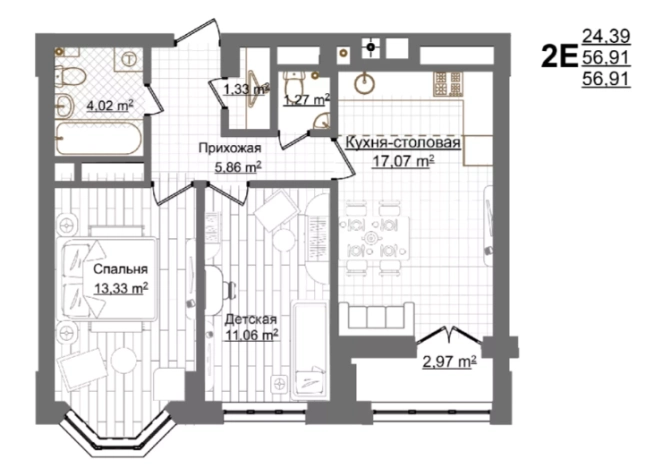 Купить квартиру в новостройках в ЖК Каскад на Менделеева в Нижнем Новгороде. Вариант № 120159, 0, площадь -  квм, цена 9845430 рублей