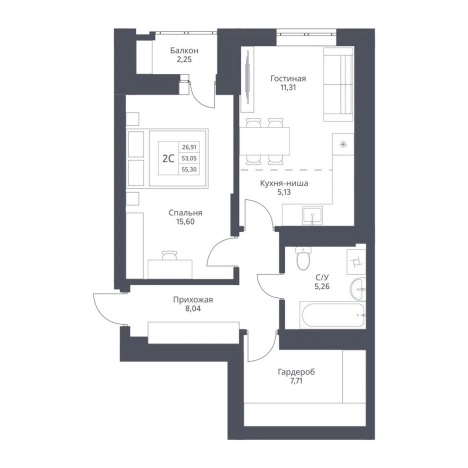 Купить двухкомнатную квартиру в ЖК Актив (Новосибирск) в Новосибирске. Вариант № 10031235, 0, площадь -  квм, цена 11060000 рублей