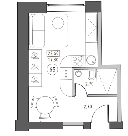 Купить Студию у метро Нарвская в Санкт-Петербурге. Вариант № 7853822, 0, площадь -  квм, цена 7525600 рублей