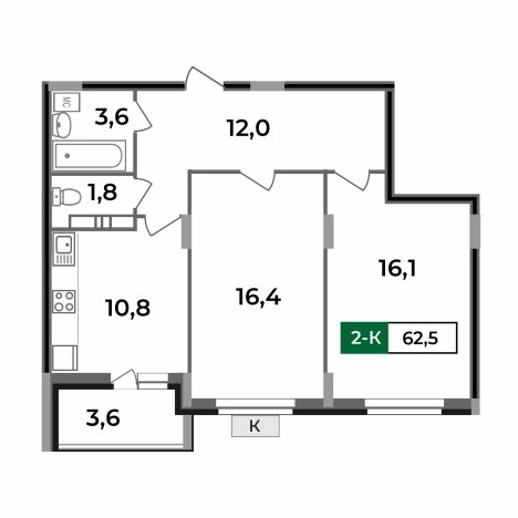 Купить квартиру в ЖК Маршал в Коврове. Вариант № 2731608, 1, площадь -  квм, цена 6481250 рублей