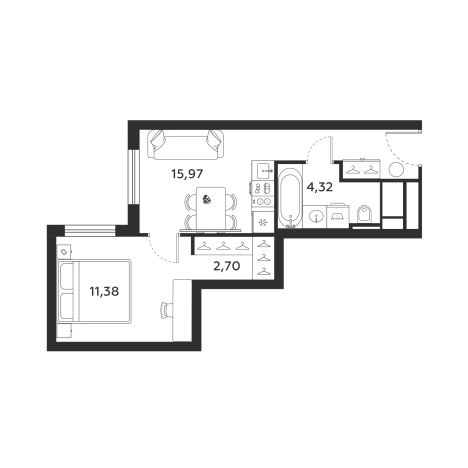 Купить однокомнатную квартиру у метро Пионерская в Санкт-Петербурге. Вариант № 9149333, 0, площадь -  квм, цена 10372080 рублей
