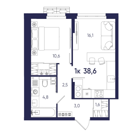 Купить однокомнатную квартиру на вторичке на улице Ленинградская в Пензе. Вариант № 10320417, 0, площадь -  квм, цена 3647700 рублей