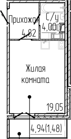 Купить Студию в новостройках у метро Парнас в Сертолове. Вариант № 6057053, 0, площадь -  квм, цена 5714290 рублей