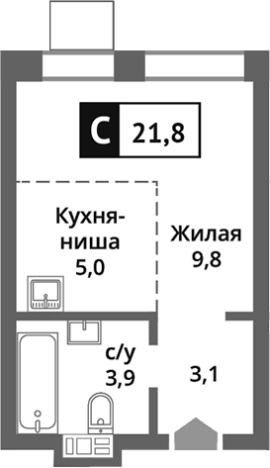 Купить Студию в районе Новокуркино в Химках. Вариант № 122971, 0, площадь - квм, цена 5531094 рублей
