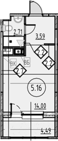 Купить Студию в новостройках у метро Обухово в Санкт-Петербурге. Вариант № 4163672, 0, площадь -  квм, цена 5807671 рублей