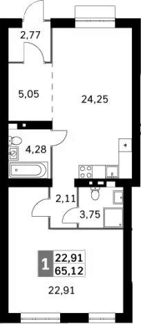 Купить квартиру на улице Цветочная в Московской области. Вариант № 114349, 0, площадь - квм, цена 12514416 рублей