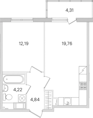Купить двухкомнатную квартиру в новостройках у метро Проспект Большевиков в Ленинградской области. Вариант № 8488917, 0, площадь - квм, цена 7201356 рублей