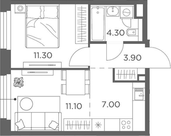 Купить двухкомнатную квартиру в новостройках в Мытищах. Вариант № 206234, 0, площадь -  квм, цена 9301563 рублей
