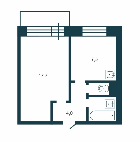 . Вариант № 8148463, 20, площадь - 33.4 квм, цена 4000000 рублей
