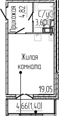 Купить Студию на улице Ларина в Сертолове. Вариант № 6058456, 0, площадь -  квм, цена 5970073 рублей