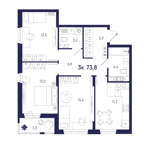 Купить квартиру на вторичке на улице Щербакова в Пензе. Вариант № 10320368, 0, площадь -  квм, цена 8044200 рублей