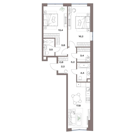 Купить трехкомнатную квартиру у метро Яхромская в Москве. Вариант № 3970847, 0, площадь -  квм, цена 28764953 рублей