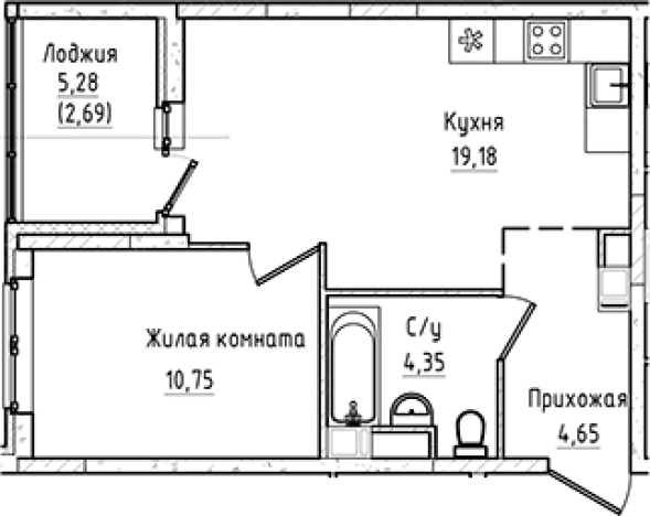 Купить двухкомнатную квартиру на улице Первых в Ленинградской области. Вариант № 7833506, 0, площадь -  квм, цена 6936805 рублей
