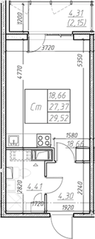 Купить Студию в новостройках на улице Оборонная в Мурине. Вариант № 6851890, 0, площадь -  квм, цена 5416124 рублей