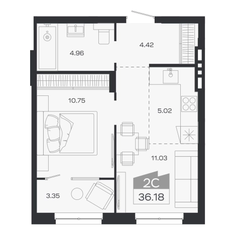 Купить двухкомнатную квартиру в ЖК Базилик (НОВОСИБИРСК) в Новосибирской области. Вариант № 9951865, 0, площадь -  квм, цена 5823000 рублей