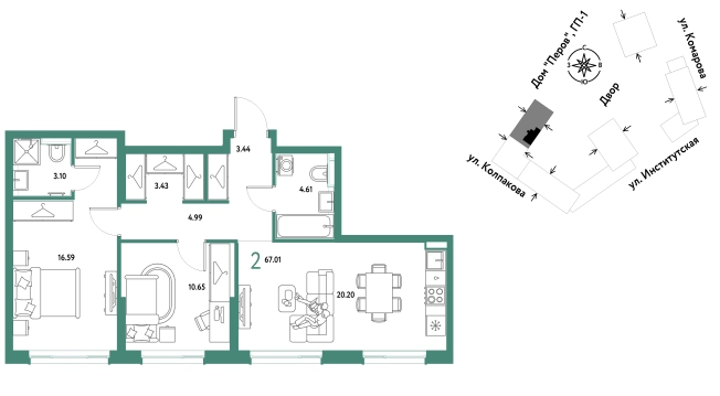 Купить двухкомнатную квартиру в ЖК Страна.Парковая в Мытищах. Вариант № 10440512, 0, площадь -  квм, цена 27546667 рублей