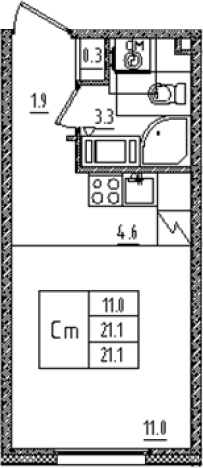 Купить Студию в ЖК Дыбенко парк в Санкт-Петербурге. Вариант № 6609202, 0, площадь -  квм, цена 6478607 рублей