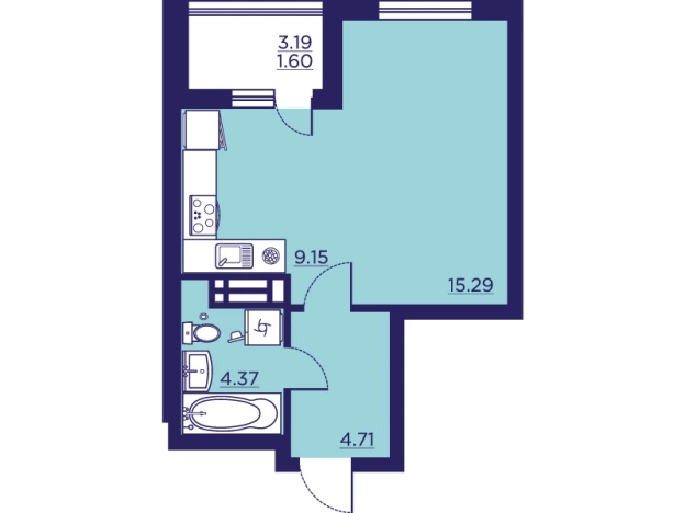 Купить двухкомнатную квартиру в ЖК Городские Сады в Воронеже. Вариант № 103201, 0, площадь -  квм, цена 13972500 рублей