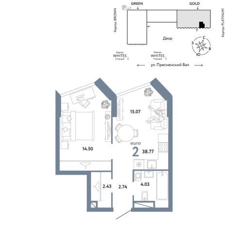 Купить двухкомнатную квартиру в ЖК Republic в Москве. Вариант № 154527, 0, площадь -  квм, цена 49011400 рублей