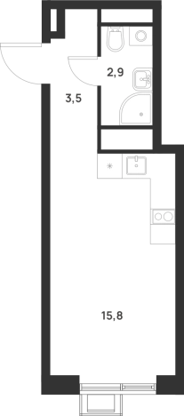 Купить Студию на улице Разведчика Дейча в Москве. Вариант № 10416919, 0, площадь -  квм, цена 11134018 рублей