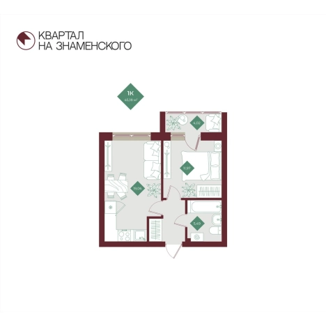 Купить однокомнатную квартиру в новостройках в Тобольске. Вариант № 163224, 0, площадь -  квм, цена 5790000 рублей