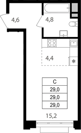Купить квартиру на улице Михалковская в Москве. Вариант № 3564462, 0, площадь - квм, цена 11812164 рублей