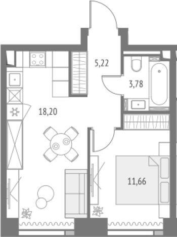 Купить однокомнатную квартиру у метро Бутырская  в Москве. Вариант № 103975, 0, площадь -  квм, цена 25518067 рублей