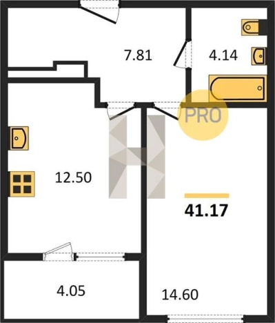Купить однокомнатную квартиру в ЖК Клён (Калининград) в Калининграде. Вариант № 84369, 0, площадь -  квм, цена 6460000 рублей