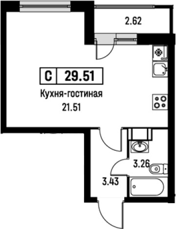Купить Студию в новостройках в ЖК Урбанист в Мурине. Вариант № 8062289, 0, площадь -  квм, цена 6012792 рублей